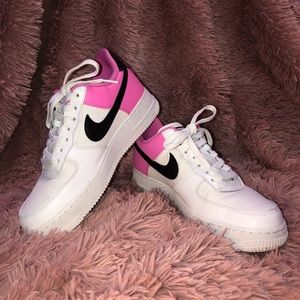 Pink/White Nike Air Force 1s